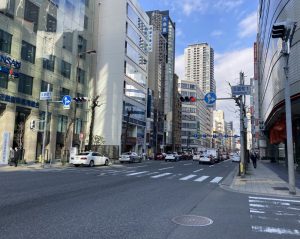Photo of the street view in front of the Osaka branch